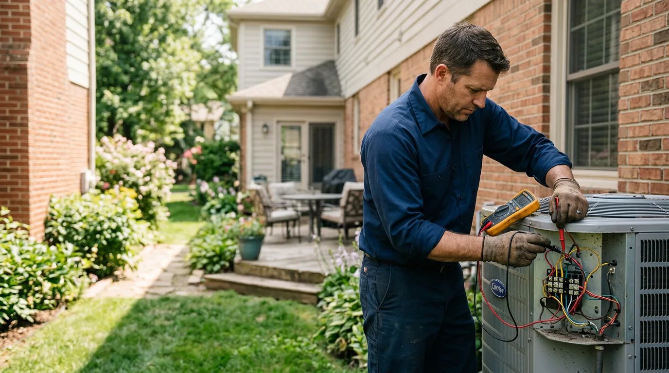 HVAC technician working near Guernsey, IA